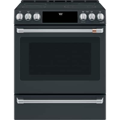 Classic Retro 30 in. 3.9 cu. ft. Retro Gas Range with Convection Oven in  Midnight Black