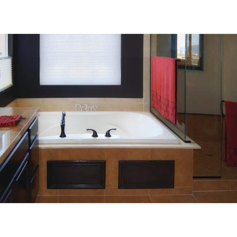 Modern White Acrylic Hourglass Drop-in Tub with Jets