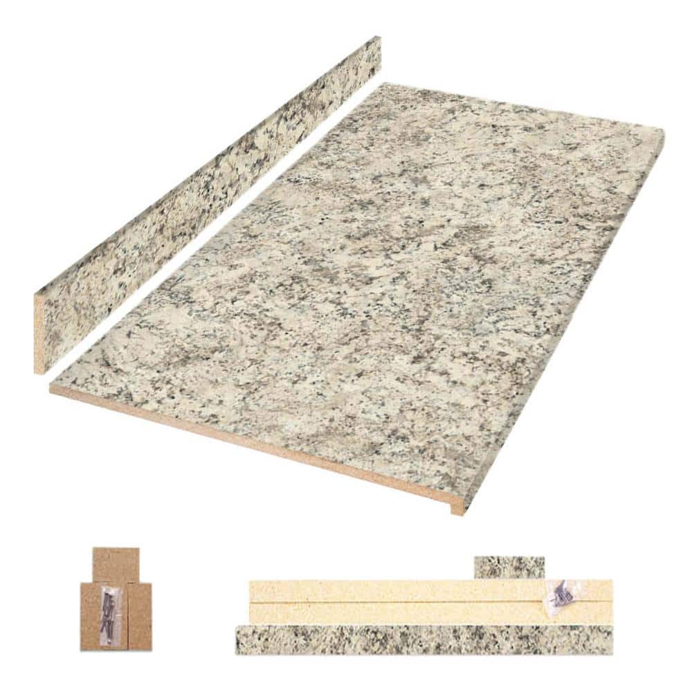 6 ft. Straight Laminate Countertop Kit Included in Textured Typhoon Ice with Eased Edge and Backsplash price history on PriceWatchPro