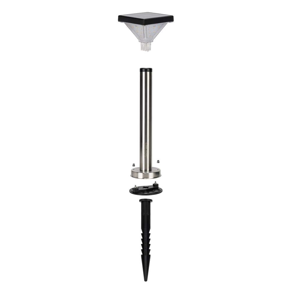 Luxor Stainless Steel Solar LED Pathway Light, 20.25-inch