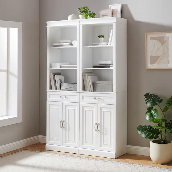 CROSLEY FURNITURE Stanton White 2-Piece Storage Bookcase Set KF33038WH -  The Home Depot