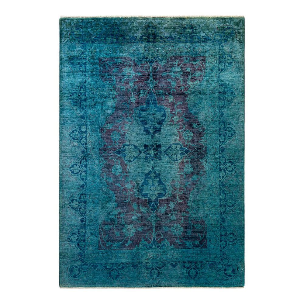 Overdyed Blue 5 ft. 11 in. x 8 ft. 8 in. Wool Indoor Area Rug price history on PriceWatchPro