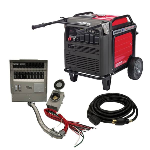 Honda Inverter 7000-Watt Standby Gasoline Generator 120/240V Single Phase  with Bluetooth and 10 Circuit Manual Transfer Switch HP2S-EU7000M - The  Home Depot