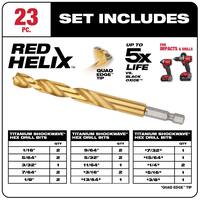 Milwaukee M12 12V Lithium-Ion Cordless 1/4 in. Hex Screwdriver Kit w/ SHOCKWAVEImpact Duty Titanium Drill Bit Set (23-Piece) 2401-22-48-89-4631