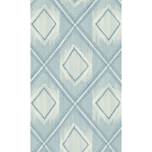 Blue Stone Geometric Diamond Printed Non-Woven Paper Non-Pasted Textured Wallpaper 60.75 sq. ft.