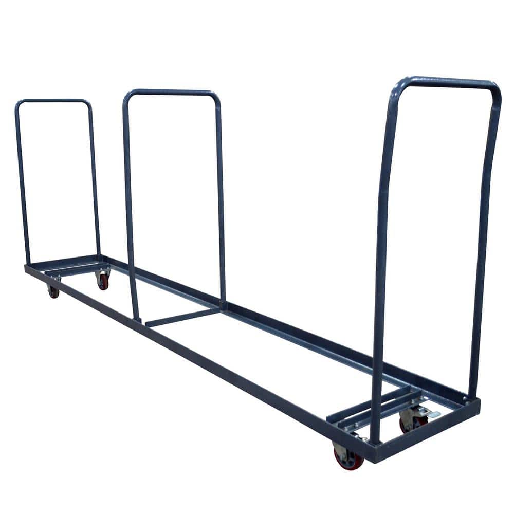 Plastic Development Group 711TCC Heavy Duty 2 Tier Plastic and Metal Folding Chair Dolly Cart Rack with Wheels 