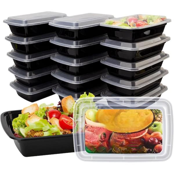 Adrinfly Meal Prep Containers 50-Pack 32 oz. Reusable Leakproof BPA-Free Microwave Dishwasher Safe with Lids Set Food Storage