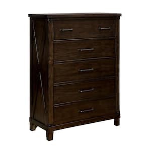Bianca Dark Walnut Transitional Style Bedroom Chest of Drawers