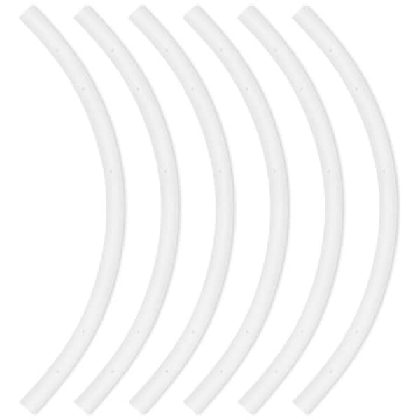 2FT H-Type Curved Track Light Rail, Compatible with Standard 120V Single Circuit 3-Wire H-Track Systems, White 6 Pack