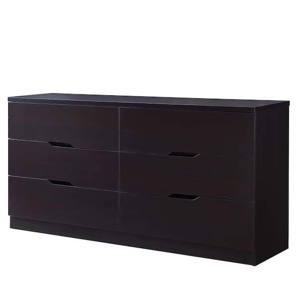 Furniture of America Tobin 15.50 in. 6-Drawer Cappuccino Dresser