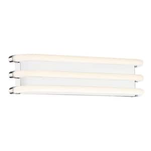Trio 20 in. Chrome LED Vanity Light Bar and Wall Sconce, 3000K