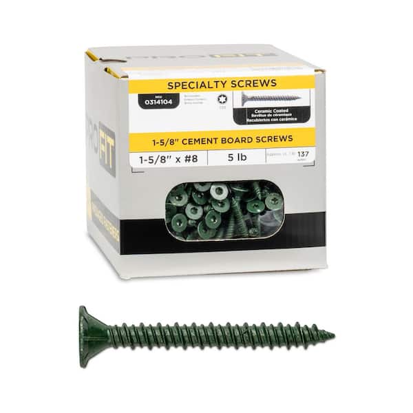 #8 x 1-5/8 in. Star Drive Flat Head Cement Board Screws (685-Pack)
