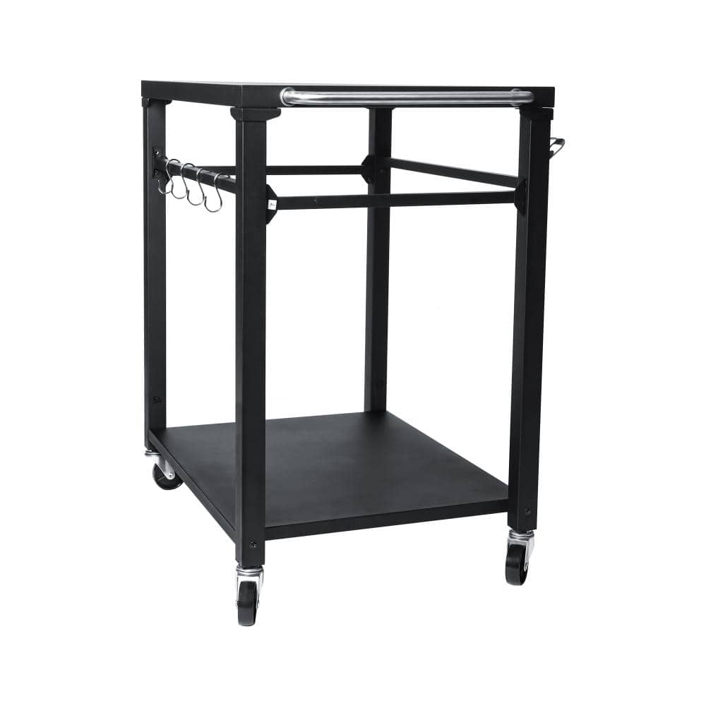 29.1 in 2-Tier Black Steel Outdoor Grill  Cart with Locking Wheels   for Patio price history on PriceWatchPro
