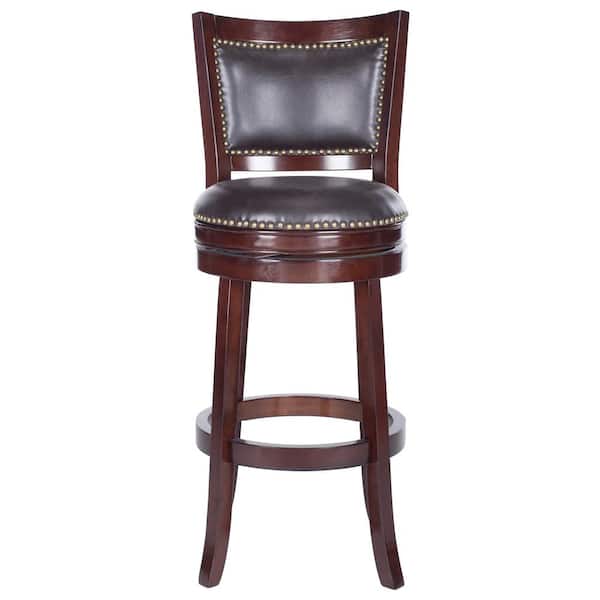 SAFAVIEH Lazzaro 29 in. Brown Swivel Bar Stool