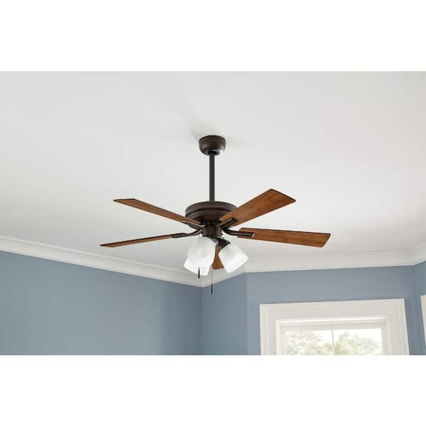 Hampton Bay Sinclair II 44 in. Indoor Oil Rubbed Bronze LED Ceiling Fan with Light
