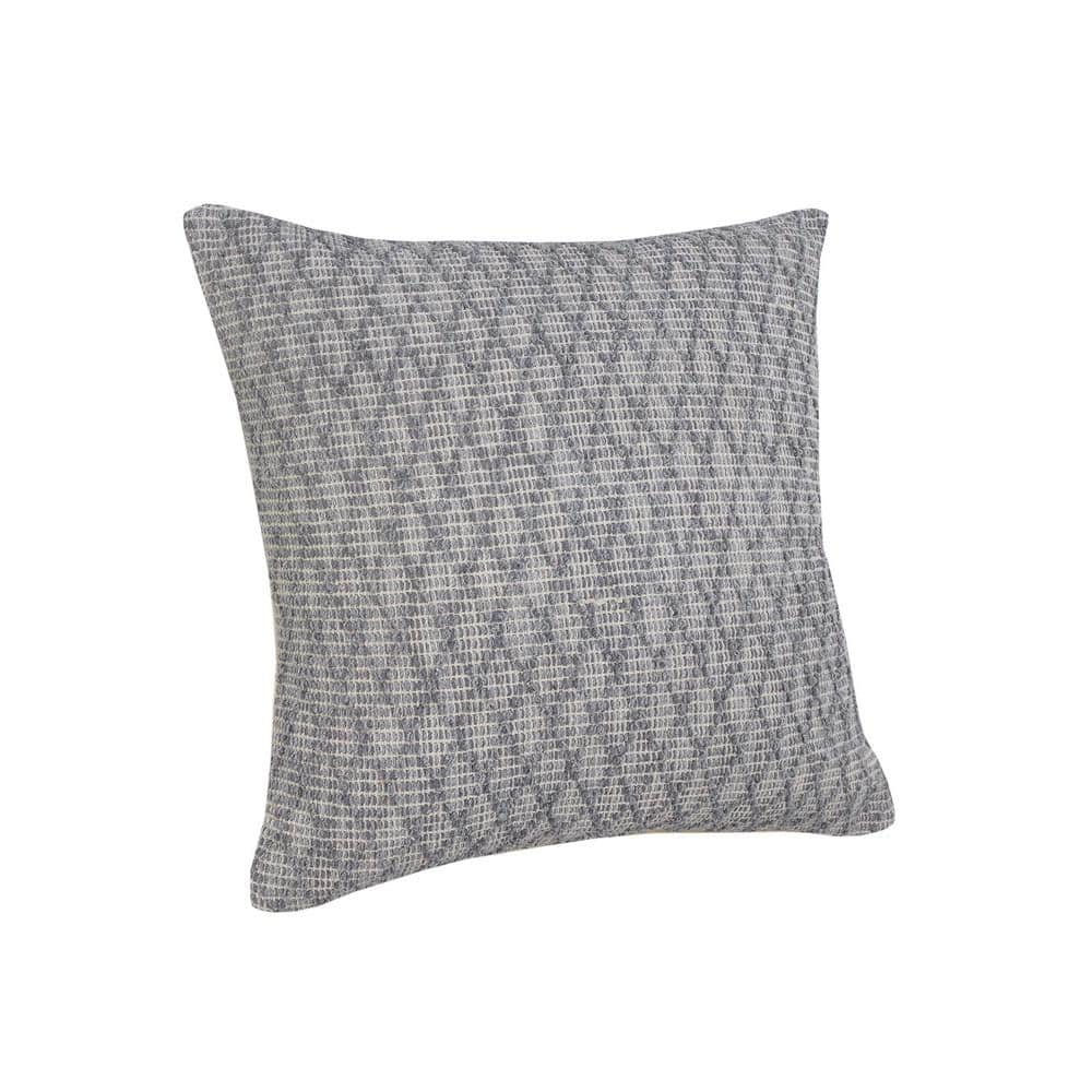 Modern Traditional Diamond Geometric 20" Square Throw Pillow - Gray