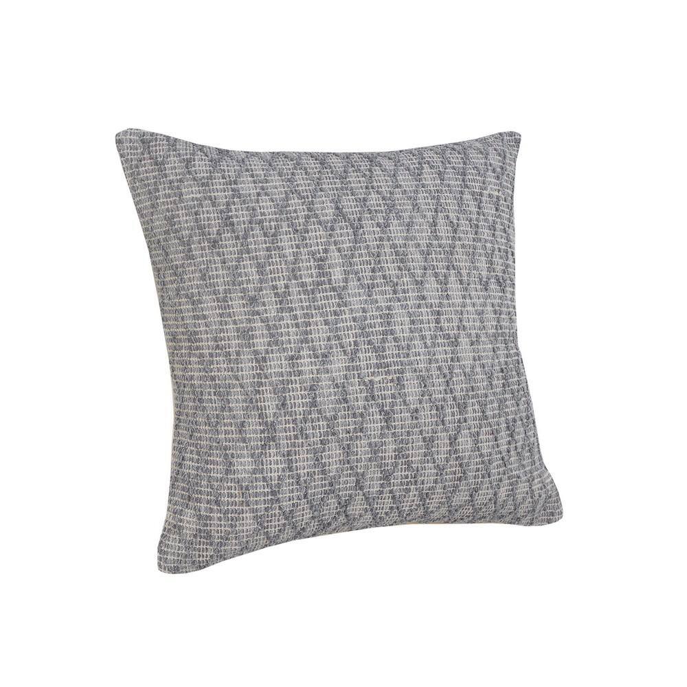 Modern Traditional Diamond Geometric 20" Square Throw Pillow - Gray