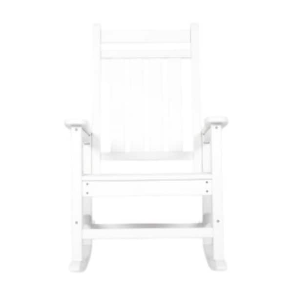 Series Frame White Solid Wood Outdoor Rocking Chair