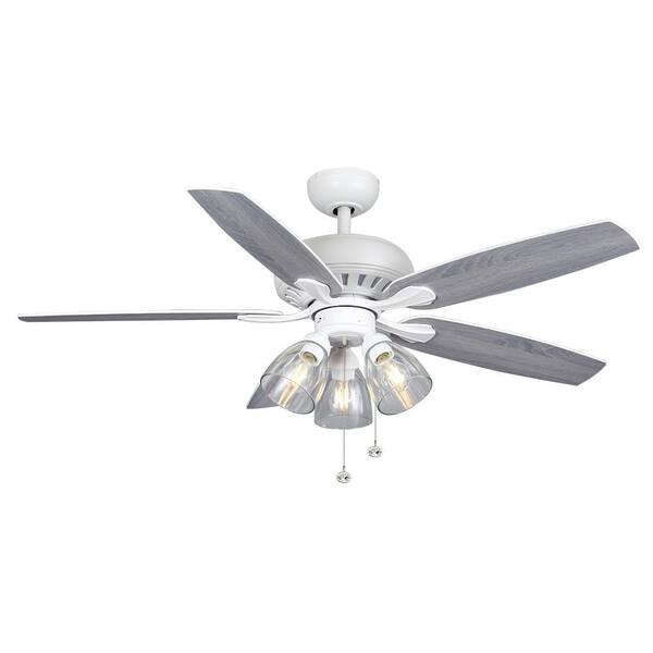 LED Matte White Ceiling Fan Replacement Parts Hampton Bay Rockport 52 in 