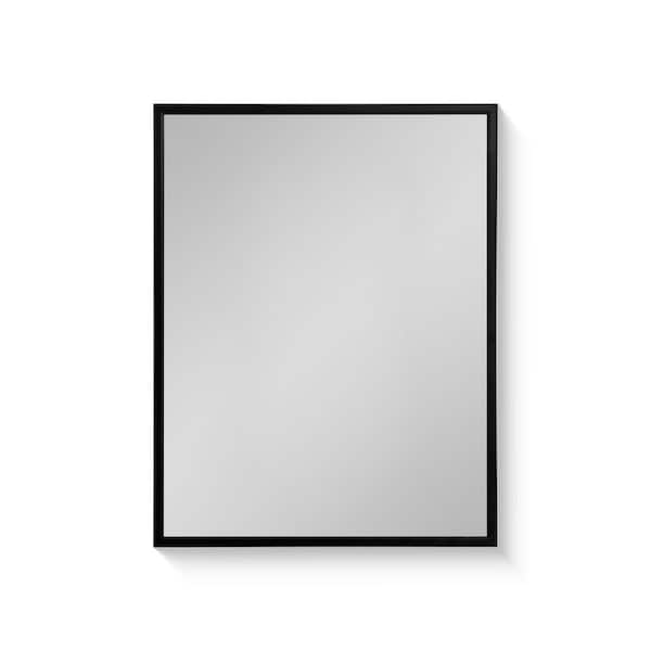 Adrinfly Modern & High-Quality 4.9 in. W x 26 in. H Rectangular Metal Medicine Cabinet with Mirror, Removable 2 Shelves in Black