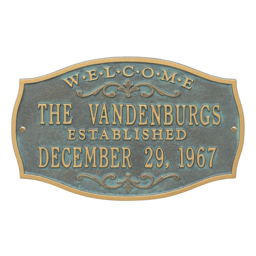 Brookfield Welcome Rectangular Standard Wall 2-Line Anniversary Personalized Plaque in Bronze/Verdi price history on PriceWatchPro