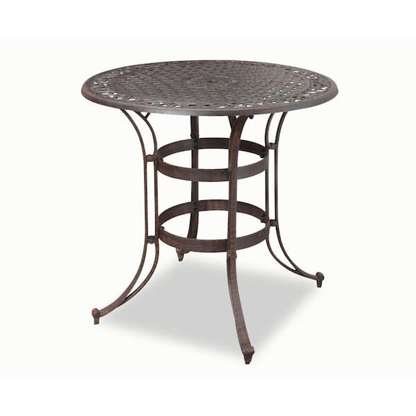 Home Styles Biscayne Bronze 42 in. Round Patio Bistro Table-DISCONTINUED