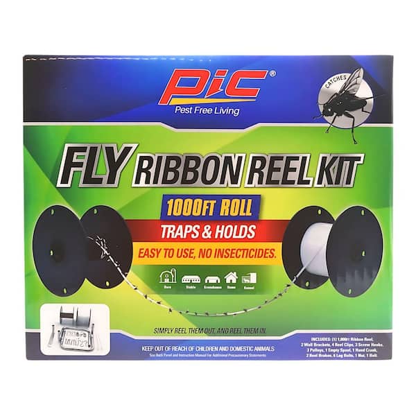 Fly Ribbon Line Trap Kit, Fly Reel Sticky Tape Trap, 1000 ft, Indoor Outdoor Disposable Fly Strip, Non-Toxic