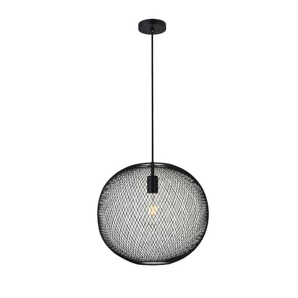 Unbranded Timeless Home Kedgarr 15 in. W x 13.2 in. H 1-Light Black Pendant with Shade