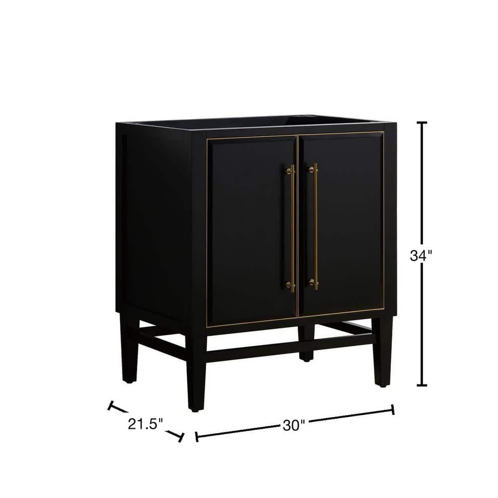 Mason Modern Elegance 30" Black Solid Wood Vanity Cabinet