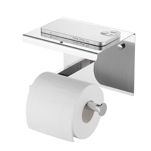 Heemli Deluxe Wall Mounted 304 Stainless Steel Toilet Paper Holder with ...