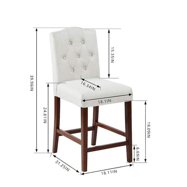 StyleWell Beckridge Biscuit Beige Upholstered Counter Stools