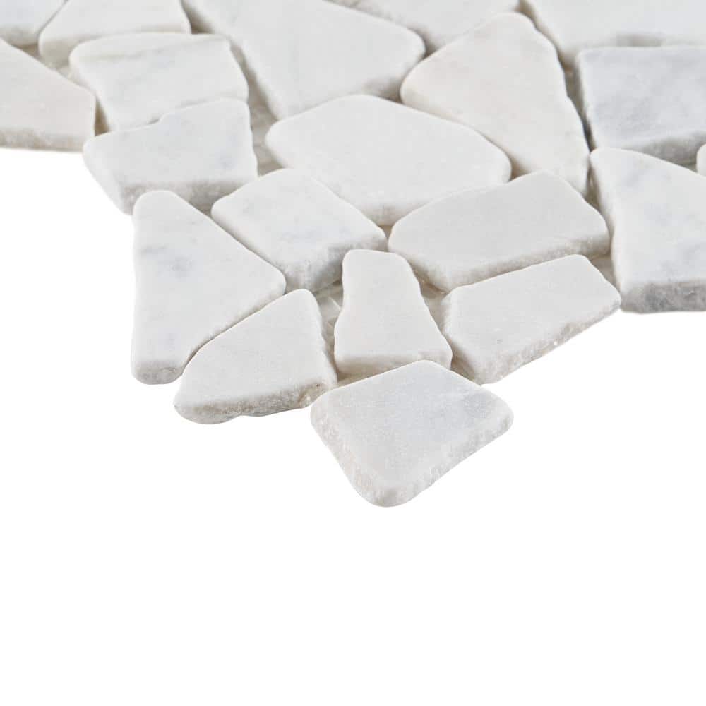 Landscape White Slate Pebble Mosaic Tile