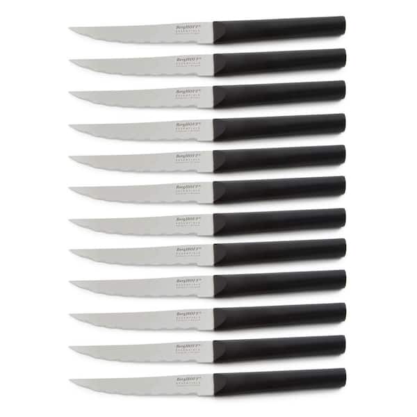 BergHOFF Essentials Ebony 12-Piece Stainless Steel Steak Knife Set 10.25 in.