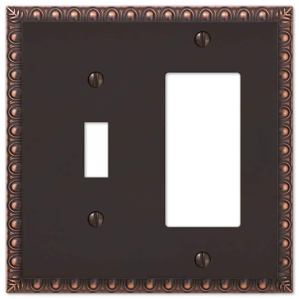 Antiquity 2 Gang 1-Toggle and 1-Rocker Metal Wall Plate - Aged Bronze price history on PriceWatchPro