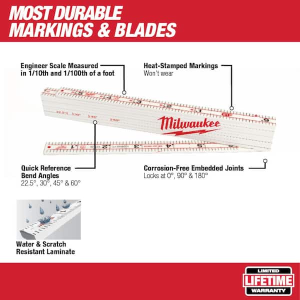 78 in. Engineer's Composite Folding Ruler