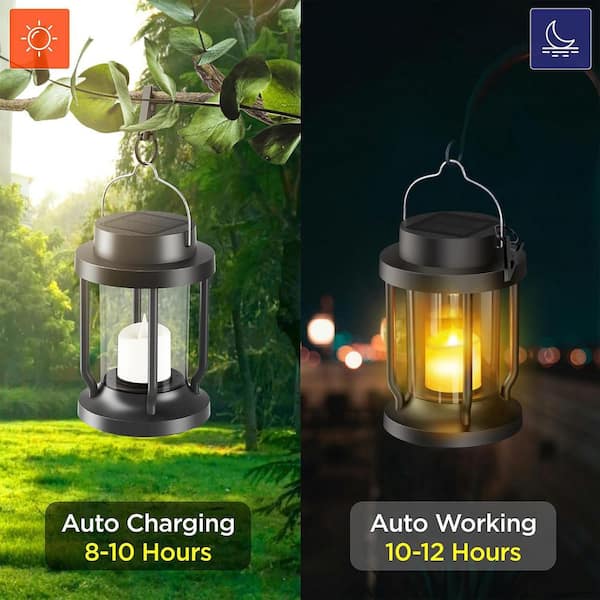 Black Hanging Solar Lights Garden statue, 2-Pack L0DQGT1ZFZ - The