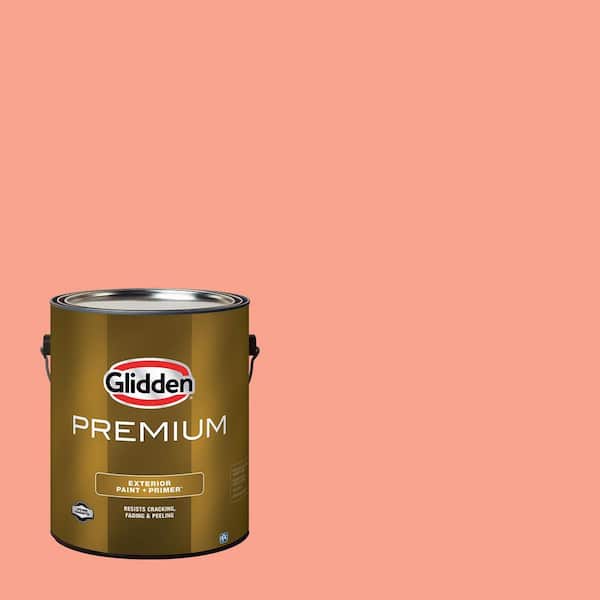 Glidden Premium 1 gal. PPG1193-5 Coral Serenade Flat Exterior Latex Paint