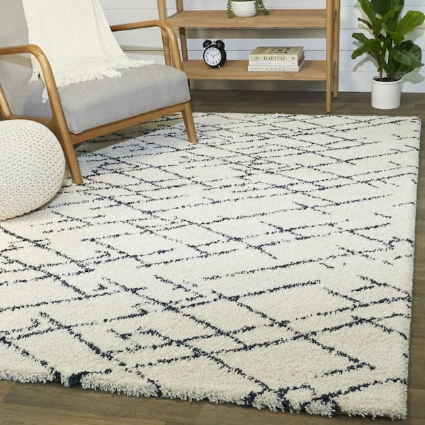 Bramante Navy 7 ft. 10 in. x 10 ft. Abstract Area Rug