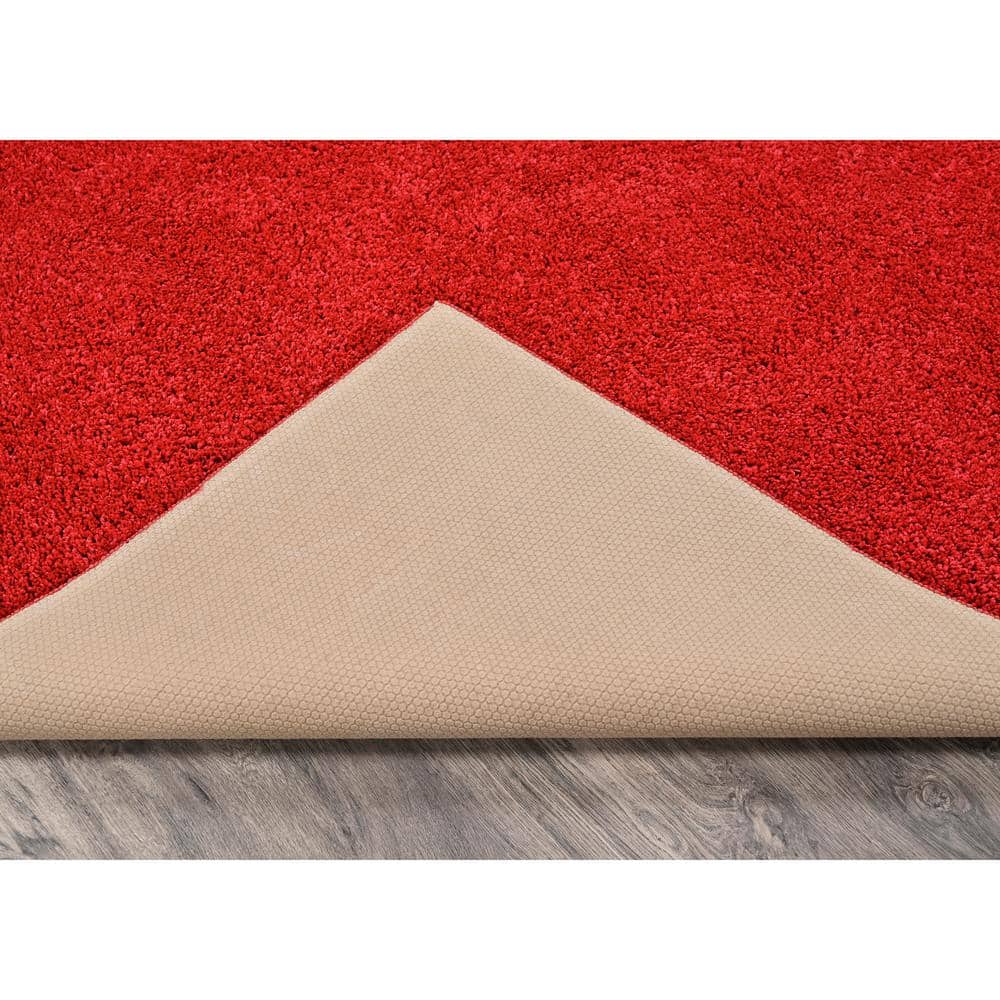 Rust Hand-Tufted Synthetic Shag Area Rug 3' x 5'