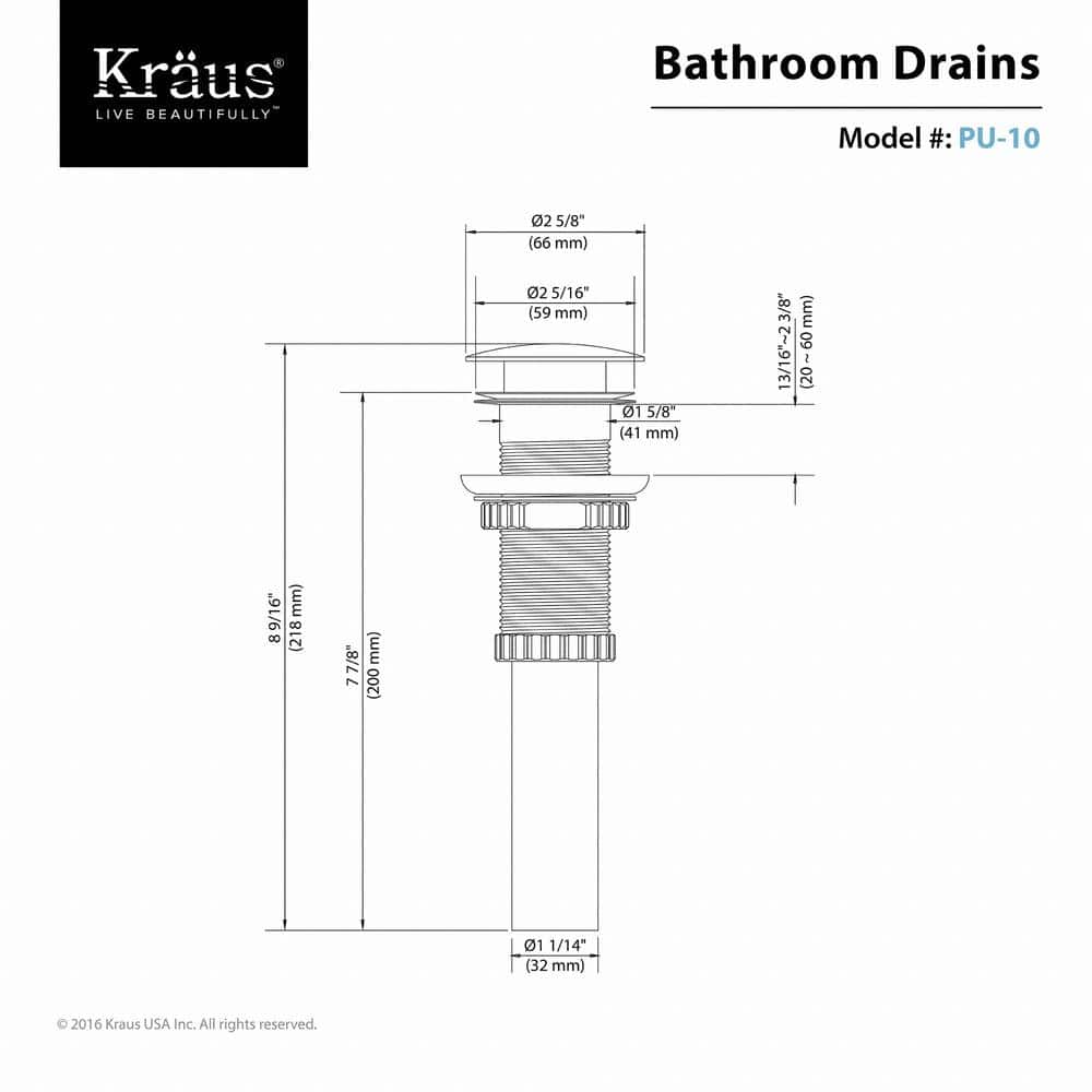 Satin Nickel Modern Pop-Up Bathroom Sink Drain