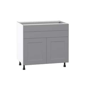 Bristol Slate Gray Shaker Assembled Base Kitchen Cabinet with 2 Drawers (36 in. W x 34.5 in. H x 24 in. D)