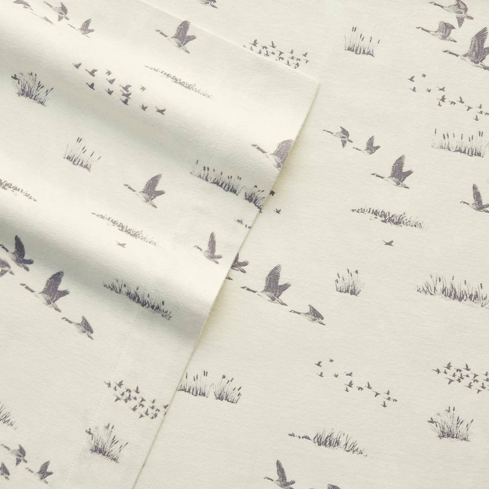 Twin Gray Cotton Flannel Deep Pocket Sheet Set