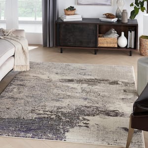 Celestial Ivory/Grey 4 ft. x 6 ft. Abstract Modern Area Rug