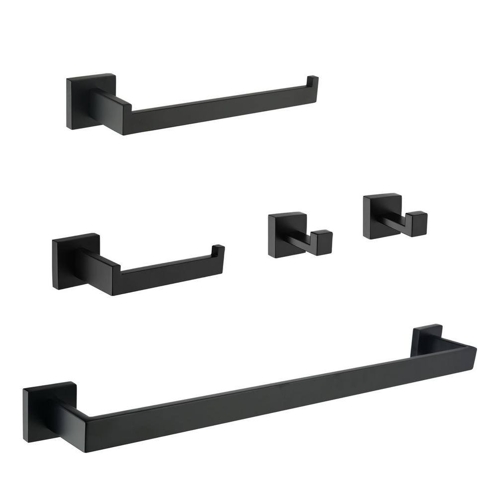 5-Piece Bath Hardware Set with 23 Towel Bar, Toilet Paper Holder, Hand T