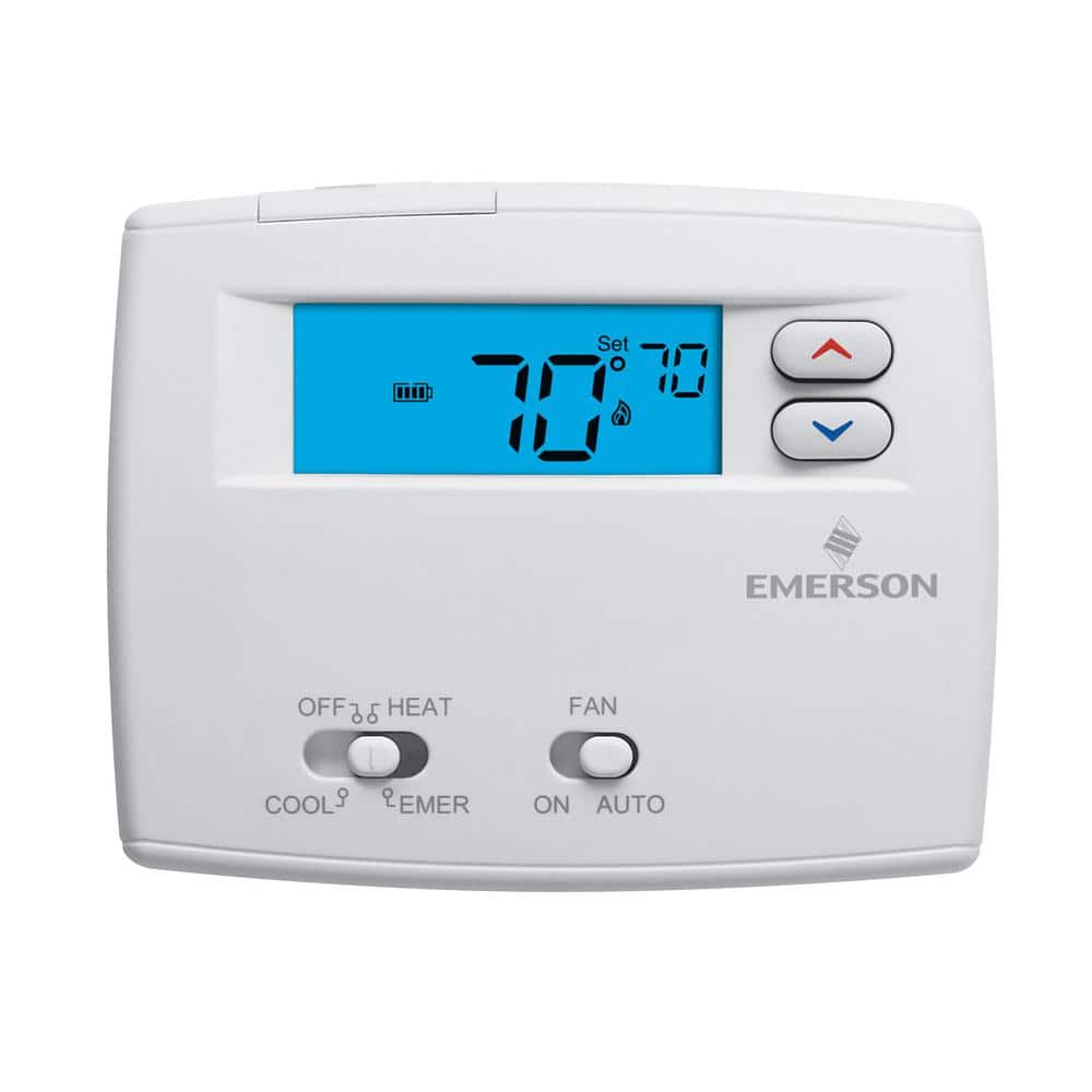 White Digital Programmable Heat Pump Thermostat with Touchscreen