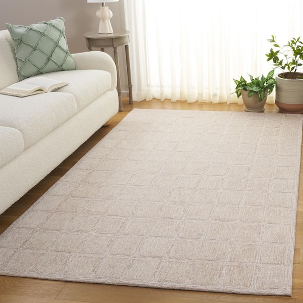 Genre 6 ft. x 9 ft. Beige Grid Area Rug