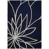 Garland Rug Grand Floral Indigo/Ivory 5 ft. x 7 ft. Area Rug ...