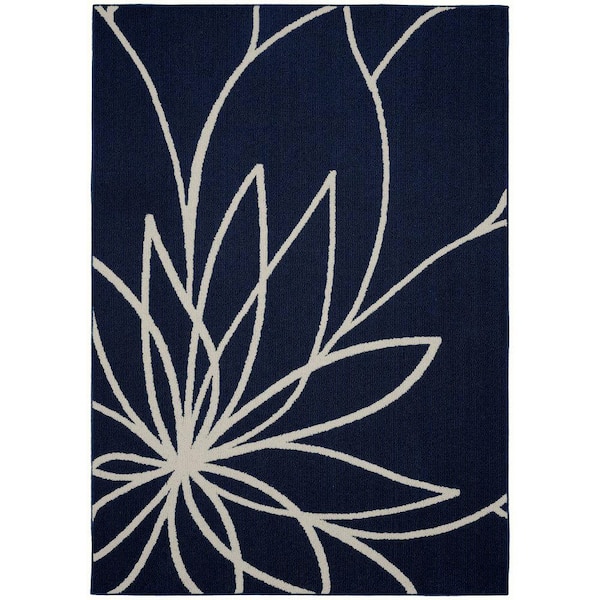 Grand Floral Indigo/Ivory 5 ft. x 7 ft. Area Rug