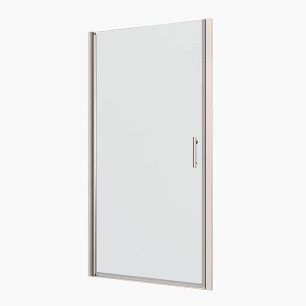 ZXDDMS 32-33 in. W x 72 in. H Semi-Frameless Pivot Shower Door in