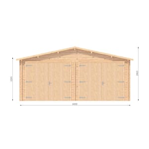 19.5 ft. x 19.5 ft. x 10 ft. Wood Log Garage Kit without Floor